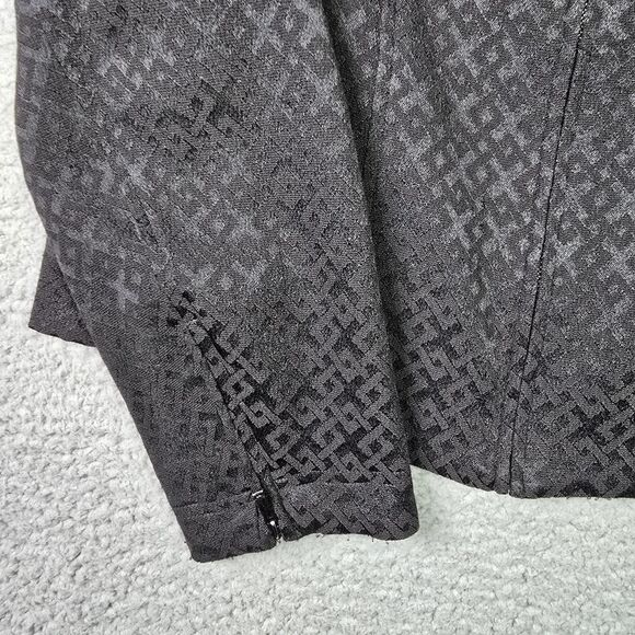 Jones New York Signature Womens Jacket Blazer 12 Black Zipper Sleeves Full Zip - Picture 11 of 16